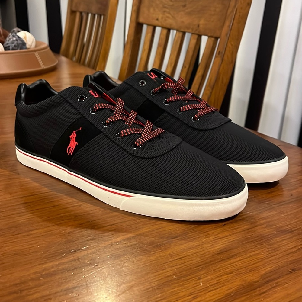 Polo by Ralph Lauren Black and Red Sneakers